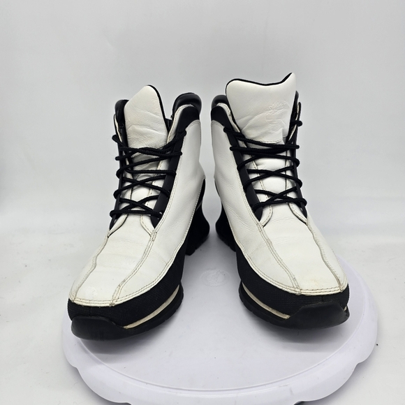 Timberland Shoe Women's 7M Euro Dub Spin Ankle Boots White & Black Leather - Picture 2 of 9